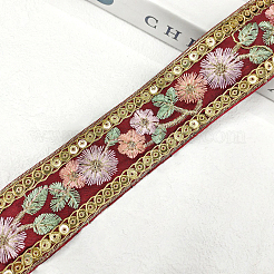 10 Yards Embroidery Flower Polyester Ribbon&nbsp;PW-WG22962-04