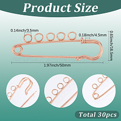30Pcs Iron Brooch Findings&nbsp;FIND-SC0020-15RG