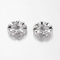 Brass Micro Pave Cubic Zirconia Beads&nbsp;ZIRC-F001-109P-A