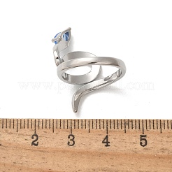 Brass Micro Pave Cubic Zirconia Finger Rings&nbsp;RJEW-H245-01P