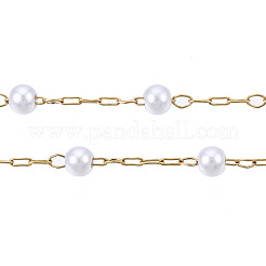ABS Plastic Pearl Round Beaded Chains&nbsp;CHS-N003-16
