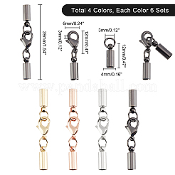 24Pcs 4 Colors Brass Lobster Claw Clasps&nbsp;KK-PH0002-96