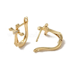 Brass Micro Pave Cubic Zirconia Hoop Earring&nbsp;EJEW-L271-10KCG-04