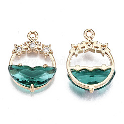 Faceted Transparent Glass Pendants&nbsp;X-GLAA-T020-18E