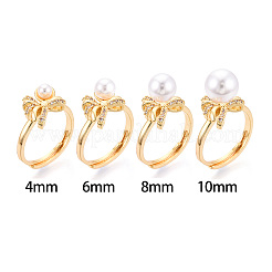 Bowknot Brass Micro Pave Cubic Zirconia Cup Peg Ring Settings&nbsp;LS-KK-N274-25G