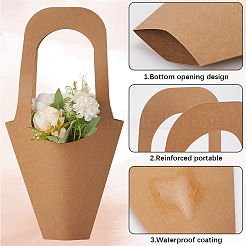 20Pcs Kraft Paper Hand-held Bouquet Bag&nbsp;CARB-GF0001-02