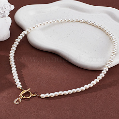 1Pc Brass Clear Cubic Zirconia Letter Pendant Necklaces&nbsp;NJEW-LP0001-32C