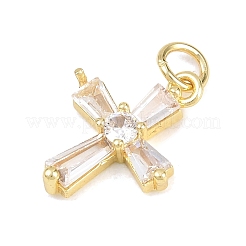Brass Micro Pave Cubic Zirconia Pendants&nbsp;KK-H273-51G-03
