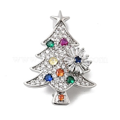 Brass Micro Pave Cubic Zirconia Lapel Pin Brooches&nbsp;JEWB-C050-01P