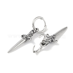 316 Surgical Stainless Steel Sword Hoop Earrings for Women&nbsp;EJEW-P274-15B-AS