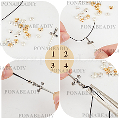 900Pcs 6 Colors Iron Crimp Beads Covers&nbsp;IFIN-PA0001-07C