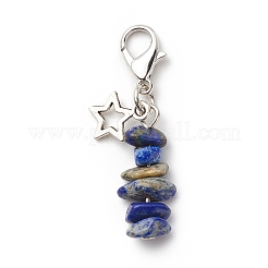 Natural & Synthetic Gemstone Chip Pendant Decorations&nbsp;HJEW-CJ00028