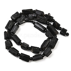 Raw Rough Natural Black Tourmaline Beads Strands&nbsp;G-Z147-C01-01