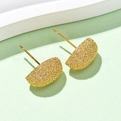 Brass Textured Stud Earrings&nbsp;EJEW-A143-02A-G