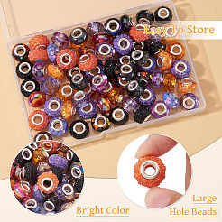 72Pcs 12 Colors Halloween Theme UV Plating Resin European Beads&nbsp;RESI-TA0004-87
