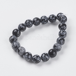 Natural Snowflake Obsidian Beads Strands&nbsp;G-G515-10mm-01