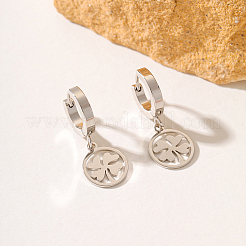 Fashionable Classic Clover 201 Stainless Steel Hoop Earrings&nbsp;DA0122