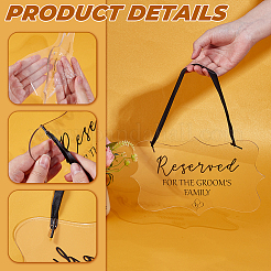 4 Bags Acrylic Reserved for the Grooms Family Wedding Hanging Signs&nbsp;AJEW-NB0008-86
