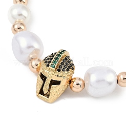 Rack Plating Brass Micro Pave Cubic Zirconia Charm Bracelets&nbsp;BJEW-P341-13G-01
