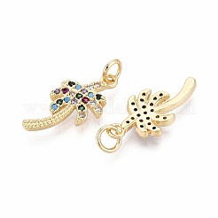 Brass Micro Pave Cubic Zirconia Pendants&nbsp;KK-T071-131G