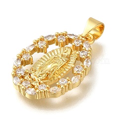 Rack Plating Brass with Cubic Zirconia Pendants&nbsp;KK-Z086-33G-06