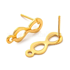 Infinity Shape 201 Stainless Steel Stud Earrings Findings&nbsp;STAS-Q251-06G