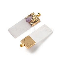 Natural Amethyst & Selenite Big Pendants&nbsp;G-H084-09G-02