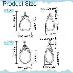 4Pcs 2 Styles Brass Pendant Cabochon Settings&nbsp;KK-NB0003-15