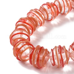 Round Handmade Clear Lampwork Beads Strands&nbsp;LAMP-G150-02E