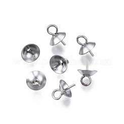 Non-Tarnish 304 Stainless Steel Cup Peg Bails Pendants&nbsp;STAS-S057-58C-P