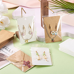 100Pcs 2 Colors Rectangle Paper One Pair Earring Display Cards with Hanging Hole&nbsp;CDIS-TA0001-41