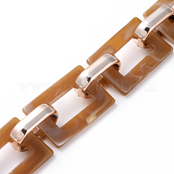 Imitation Gemstone Style Acrylic Handmade Rectangle Link Chains&nbsp;AJEW-JB00518