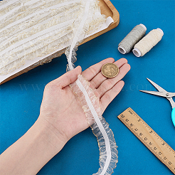 20M Nylon Elastic Pleated Lace Ribbon&nbsp;OCOR-WH0070-258A-02