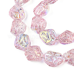 Transparency Electroplate Glass Beads Strands&nbsp;GLAA-T023-41A-03