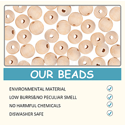 Round Unfinished Wood Beads&nbsp;WOOD-PH0008-10