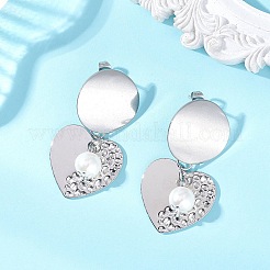 ABS Plastic Imitation Pearl Dangle Stud Earrings&nbsp;EJEW-JE06903