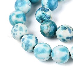 Dyed Natural Fire Crackle Agate Beads Strands&nbsp;G-T144-52A-01