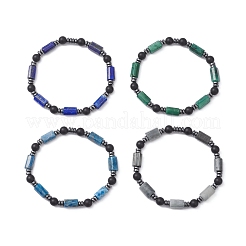 Natural & Synthetic Mixed Gemstone Beads Stretch Bracelets&nbsp;BJEW-JB12722