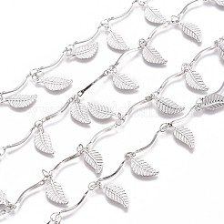 Tarnish Resistant Handmade 304 Stainless Steel Scalloped Bar Link Chains&nbsp;CHS-L024-001P
