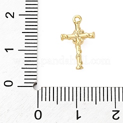 Brass Micro Pave Clear Cubic Zirconia Charms&nbsp;KK-V016-22F-G