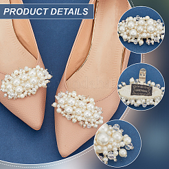 1 Pair Plastic Imitation Pearl Shoe Buckle Clips&nbsp;AJEW-FG0004-26