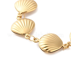304 Stainless Steel Shell Link Chain Bracelets for Women&nbsp;BJEW-Z076-02G