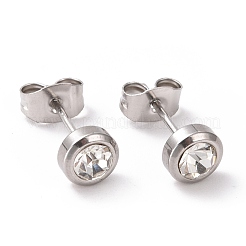 Rhinestone Column Stud Earrings&nbsp;EJEW-H357-04P-A