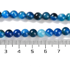 Natural Striped Agate/Banded Agate Beads Strands&nbsp;G-Z060-A01-B25
