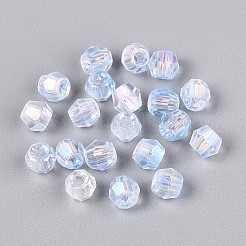 Transparent Spray Painted Glass Beads&nbsp;X1-EGLA-N018-4mm-05