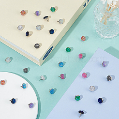 30Pcs 10 Colors Druzy Resin Drawing Pins&nbsp;AJEW-BM0001-04