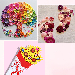 300Pcs 2 Colors Resin Buttons&nbsp;DIY-SP0003-98B