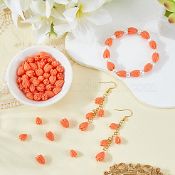 100Pcs 2 Styles Dyed Synthetic Coral Beads&nbsp;CORA-SP0001-17