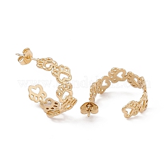Ion Plating(IP) 304 Stainless Steel Bear Paw Print Wrap Stud Earrings for Women&nbsp;EJEW-B018-12G