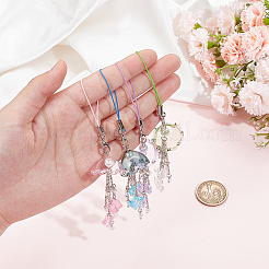 4Pcs Acrylic & Glass Mobile Straps&nbsp;HJEW-DR00060